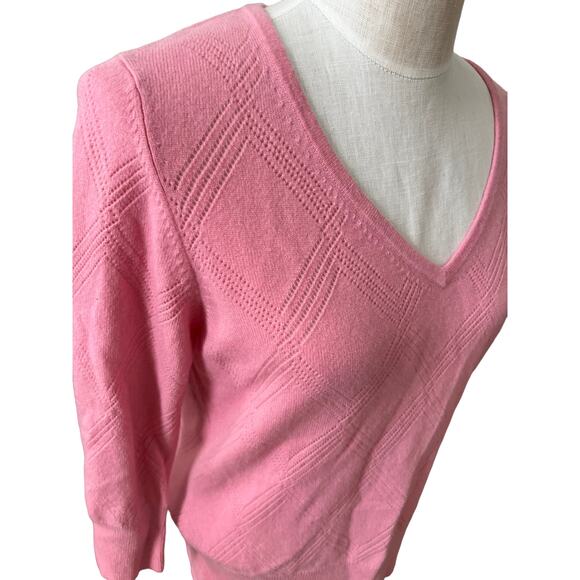 Preview International V Neck Cashmere sweater pink XL - Picture 3 of 6